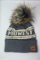 Panache Grey & Beige Midwest Pom Hat