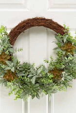 Meravic 22" Succulent Wreath w/ Lambs Ear
