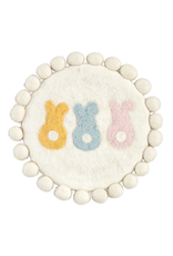 Mudpie SALE White Bunny Wool Trivet