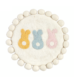 Mudpie SALE White Bunny Wool Trivet