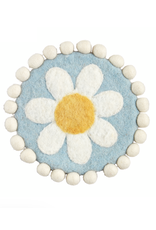 Mudpie SALE Blue Daisy Wool Trivet