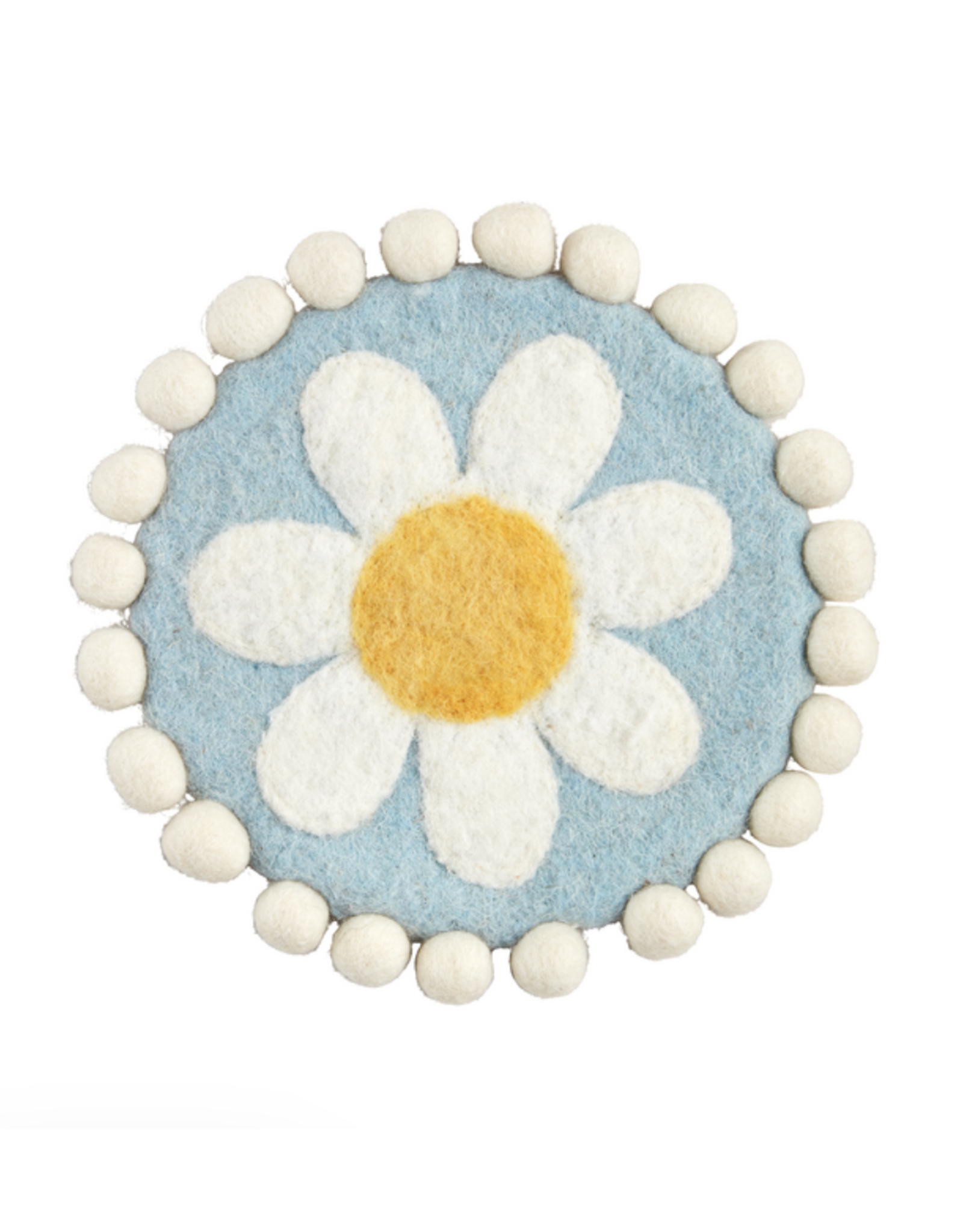 Mudpie SALE Blue Daisy Wool Trivet