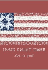 Life Is Good Women's Home Sweet Home Quilted Flag Short Sleeve Crusher Vee