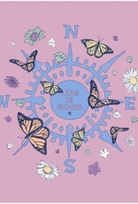 Life Is Good SALE Women's Butterfly and Floral Compass Snuggle Up Relaxed Sleep Vee