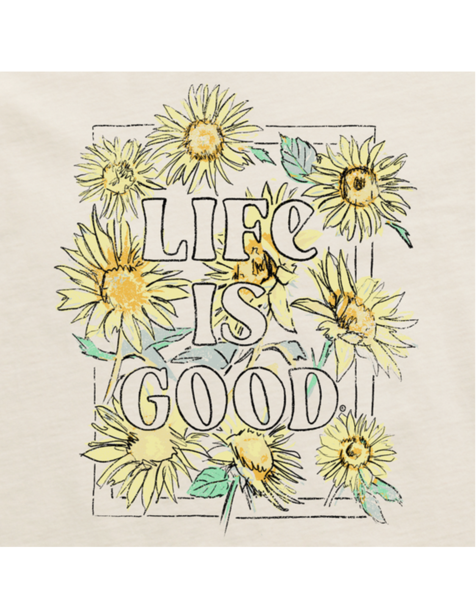 Life Is Good SALE Women's Sunflower Sketch Crusher-Flex Hoodie Tunic