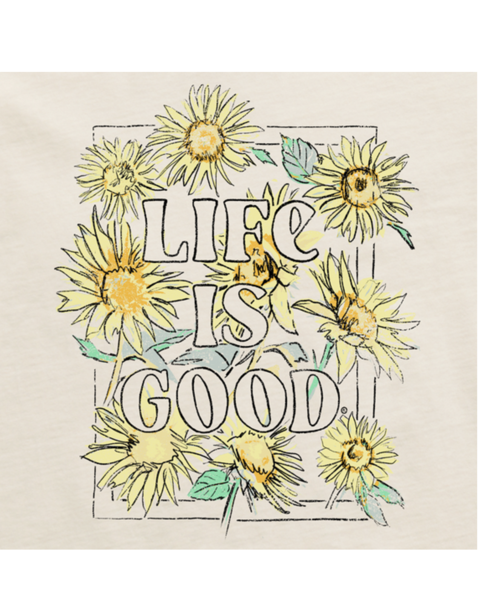 Life Is Good Women's Sunflower Sketch Crusher-Flex Hoodie Tunic