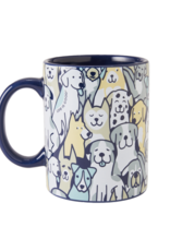Life Is Good Heart of Dogs Pattern Jake's Mug - Darkest Blue