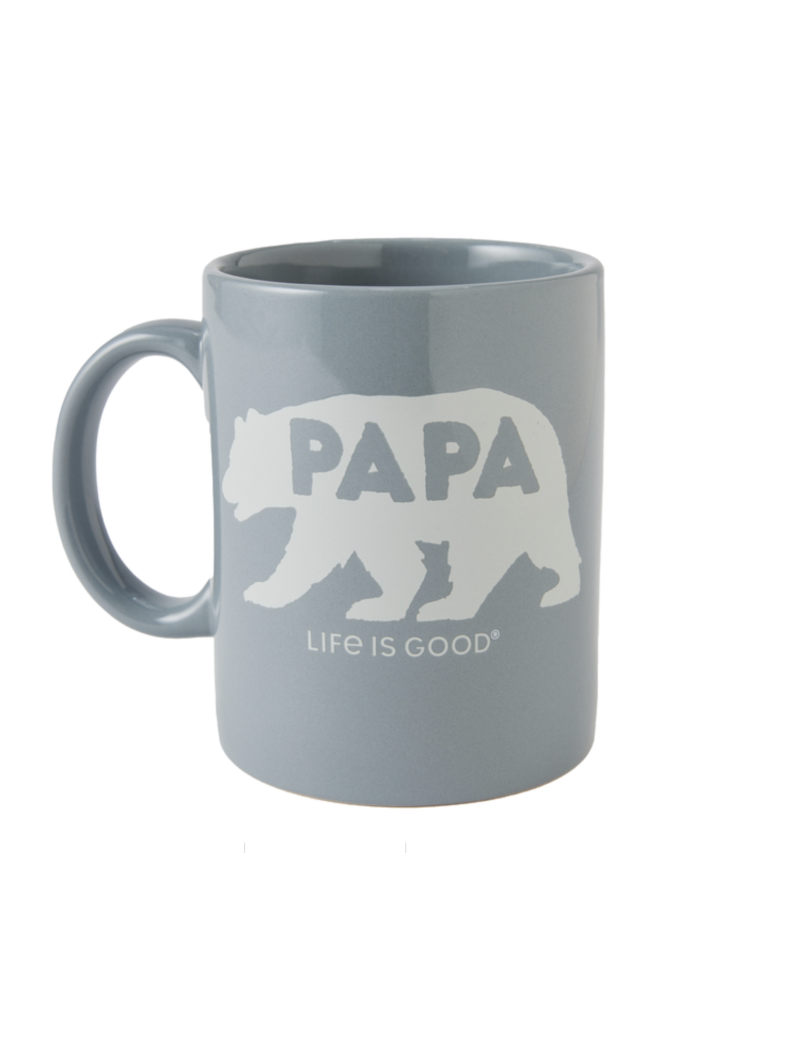 Life Is Good Papa Bear Silhouette Jake's Mug - Stone Blue