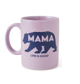 Life Is Good Mama Bear Silhouette Jake's Mug - Violet Purple