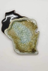 Dock 6 Pottery Wisconsin Coaster - Black & Copper