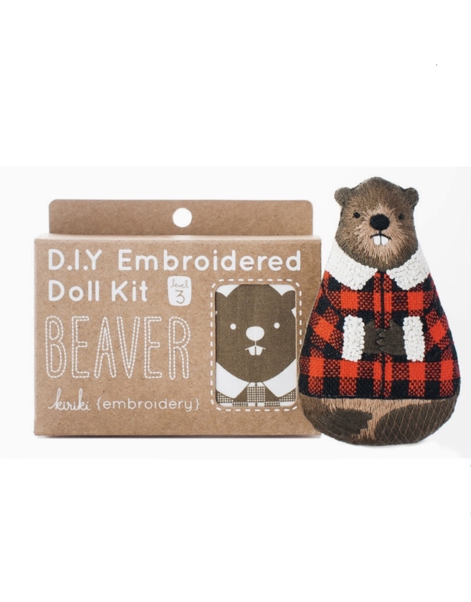 Kiriki Press SALE Beaver - Embroidery Kit w/ Hoop