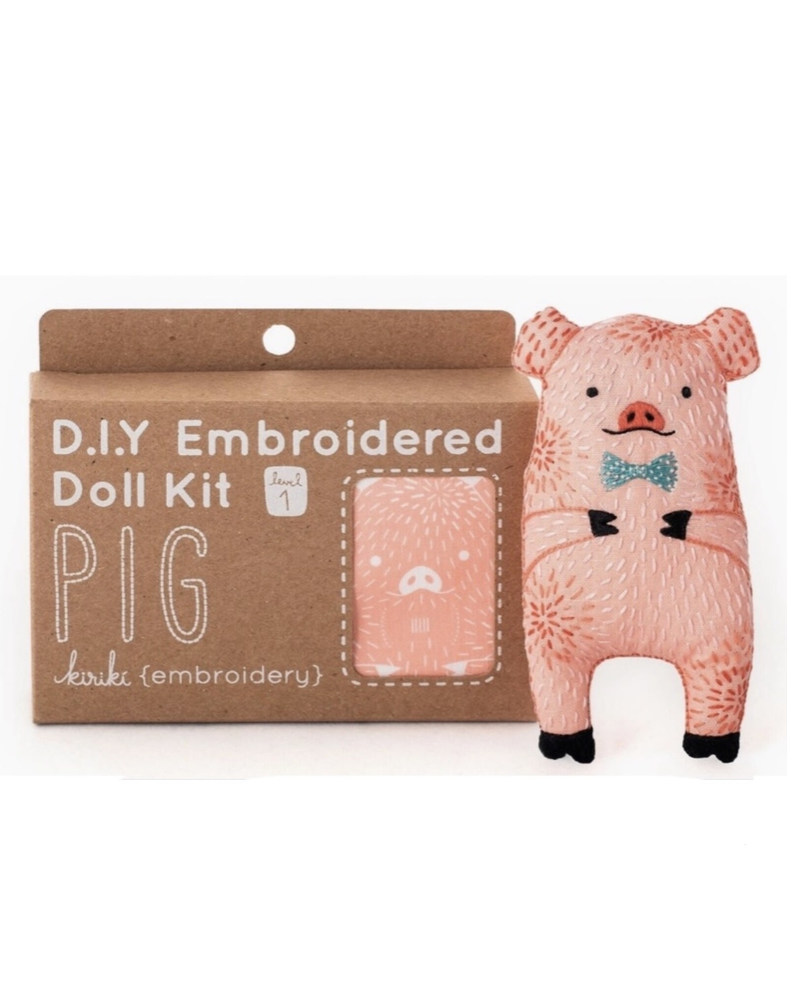 Kiriki Press Pig - Embroidery Kit w/ Hoop