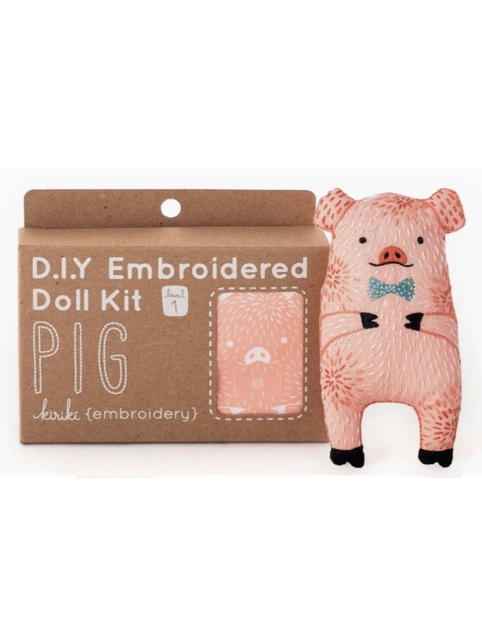 Kiriki Press SALE Pig - Embroidery Kit w/ Hoop