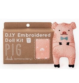 Kiriki Press SALE Pig - Embroidery Kit w/ Hoop