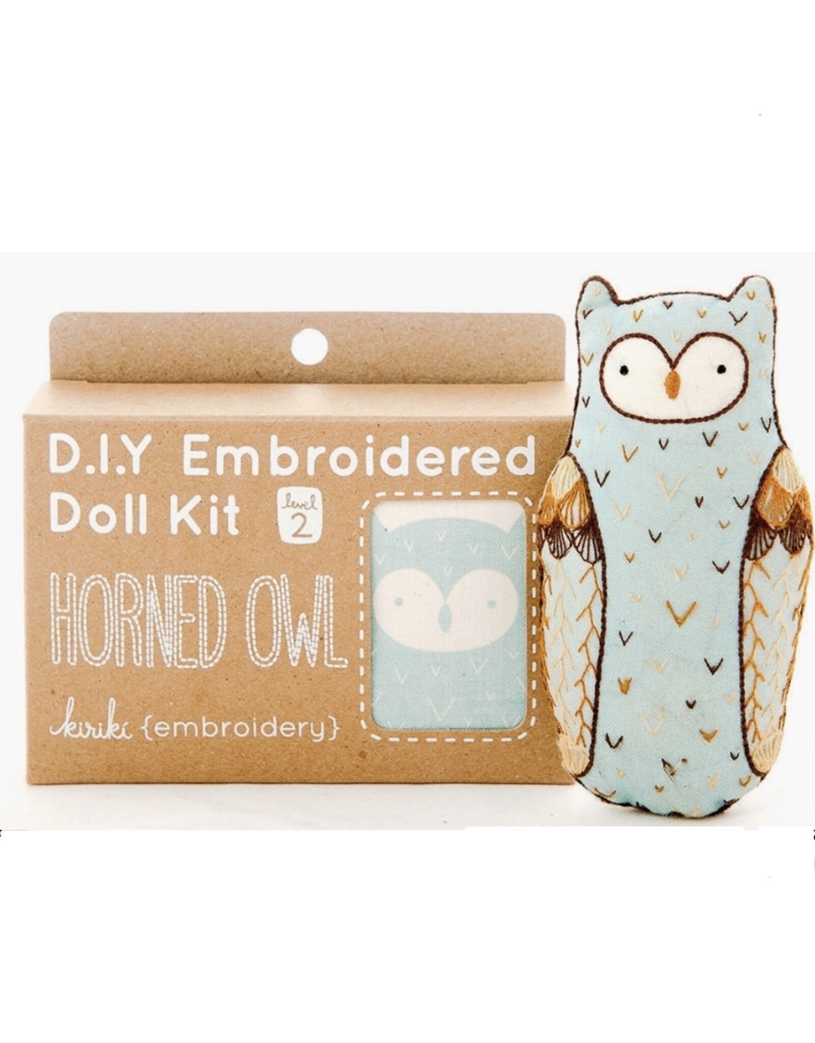 Kiriki Press Horned Owl - Embroidery Kit w/ Hoop