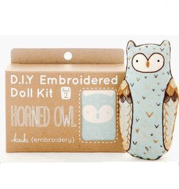 Kiriki Press SALE Horned Owl - Embroidery Kit w/ Hoop