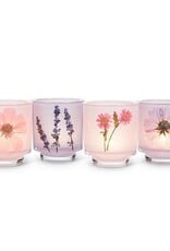 Abbott SALE Frosted Votive with Pressed Flowers