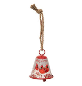 Meravic SALE 4.25" Cardinal Trio on Bell Ornament