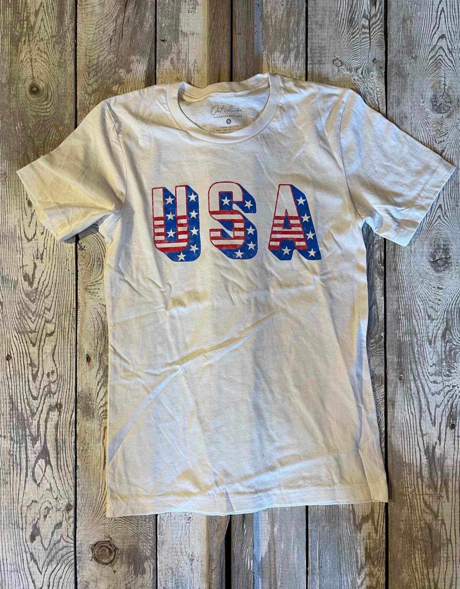 Oat Collective SALE USA Graphic T-Shirt - Vintage White