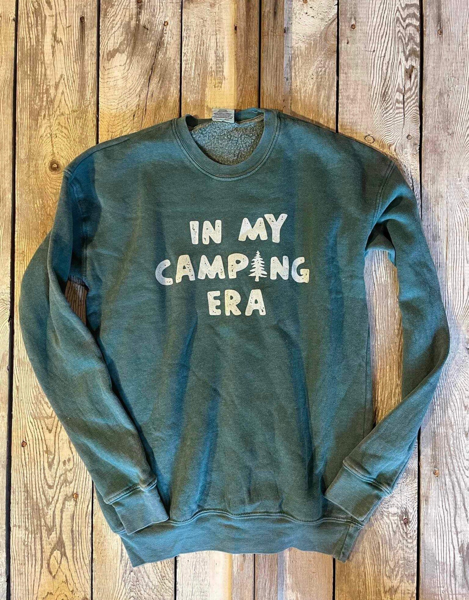 Oat Collective Camping Era Crew Sweatshirt - Dusty Forest