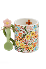 Mudpie Blue Floral Mug with Spoon