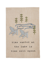 Mudpie SALE Time Embroidery Lake Towel