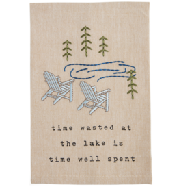 Mudpie SALE Time Embroidery Lake Towel