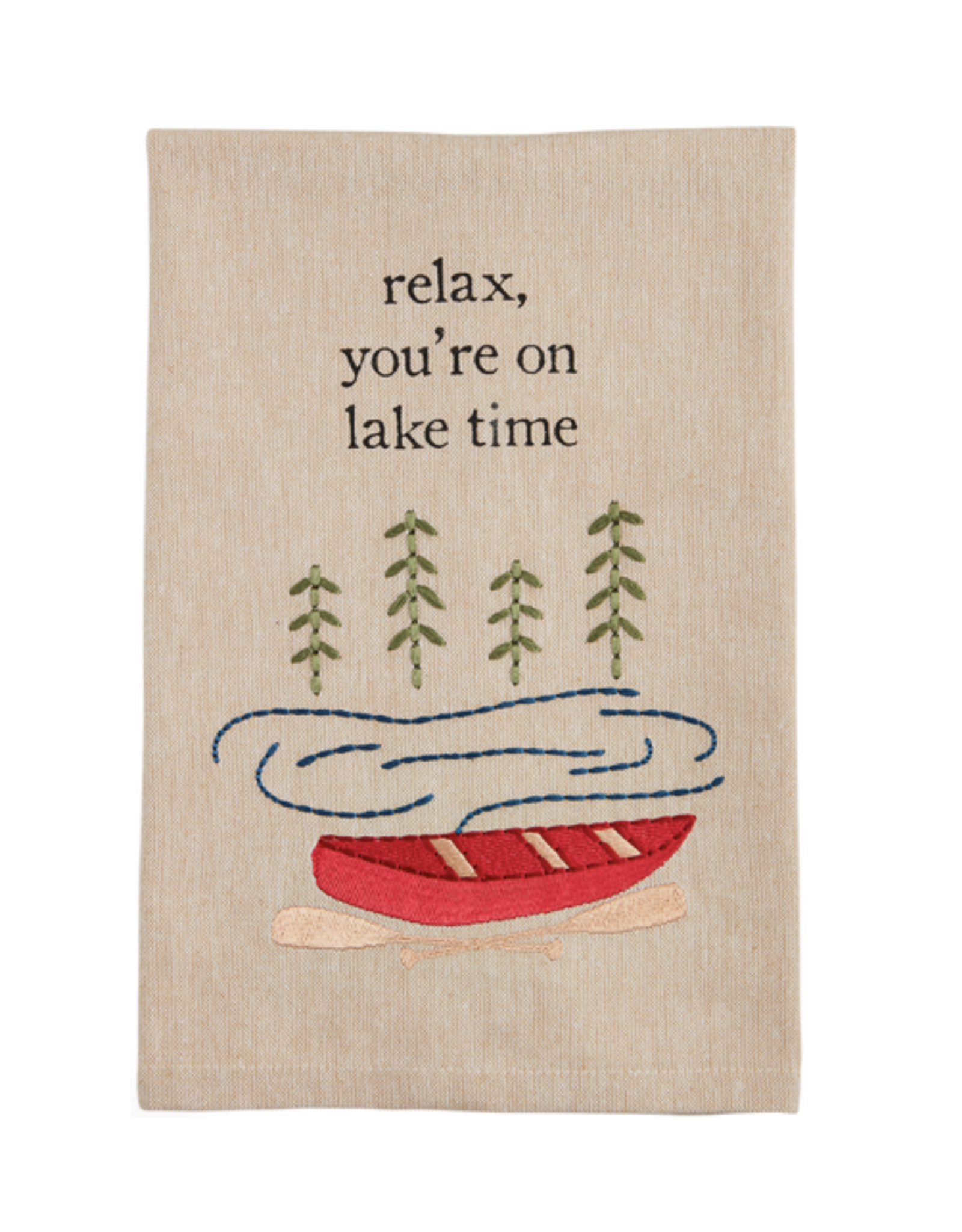 Mudpie SALE Relax Embrodery Lake Towel