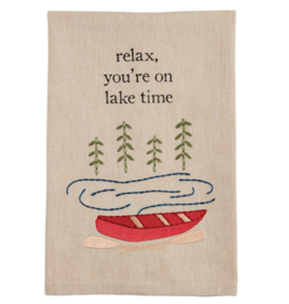 Mudpie SALE Relax Embrodery Lake Towel