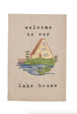 Mudpie SALE Welcome Embroidery Lake Towel