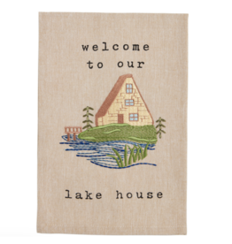 Mudpie SALE Welcome Embroidery Lake Towel