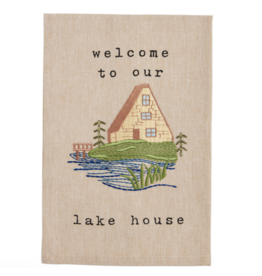Mudpie Welcome Embroidery Lake Towel