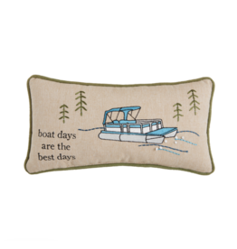 Mudpie Boat Days Embroidered Pillow