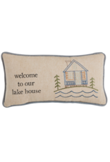 Mudpie Welcome Embroidered Pillow