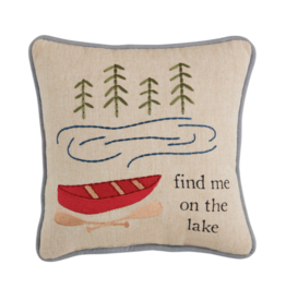 Mudpie SALE Find Me Embroidered Pillow