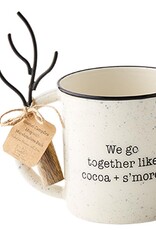 Mudpie SALE White S'mores Enamel Mug Set