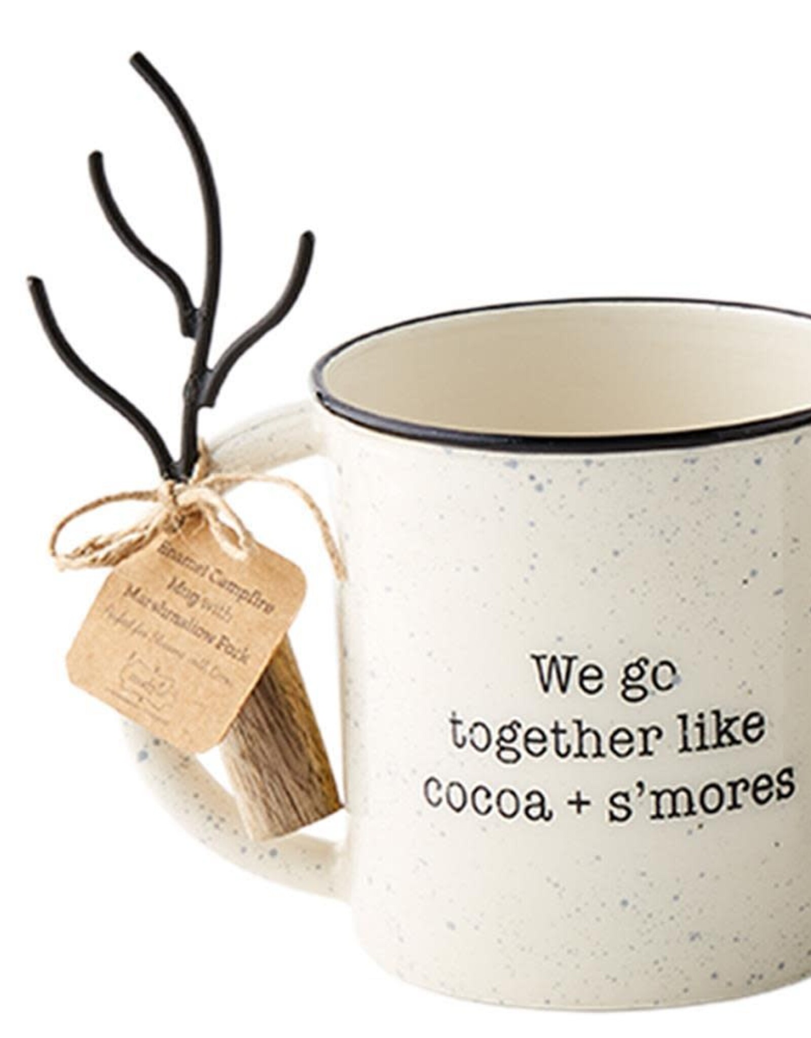 Mudpie SALE White S'mores Enamel Mug Set