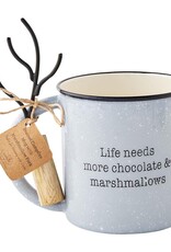 Mudpie SALE Gray S'mores Enamel Mug Set