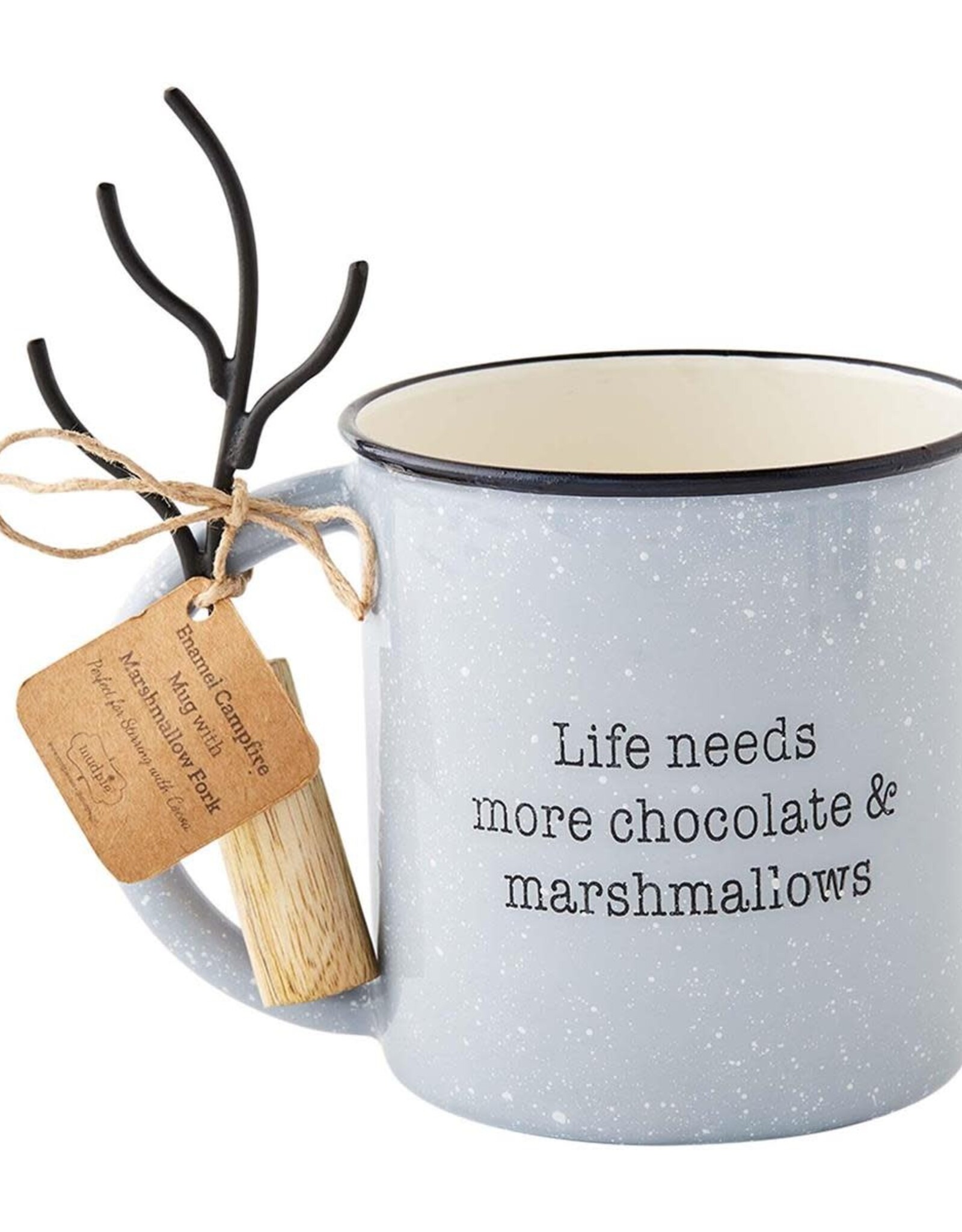 Mudpie SALE Gray S'mores Enamel Mug Set