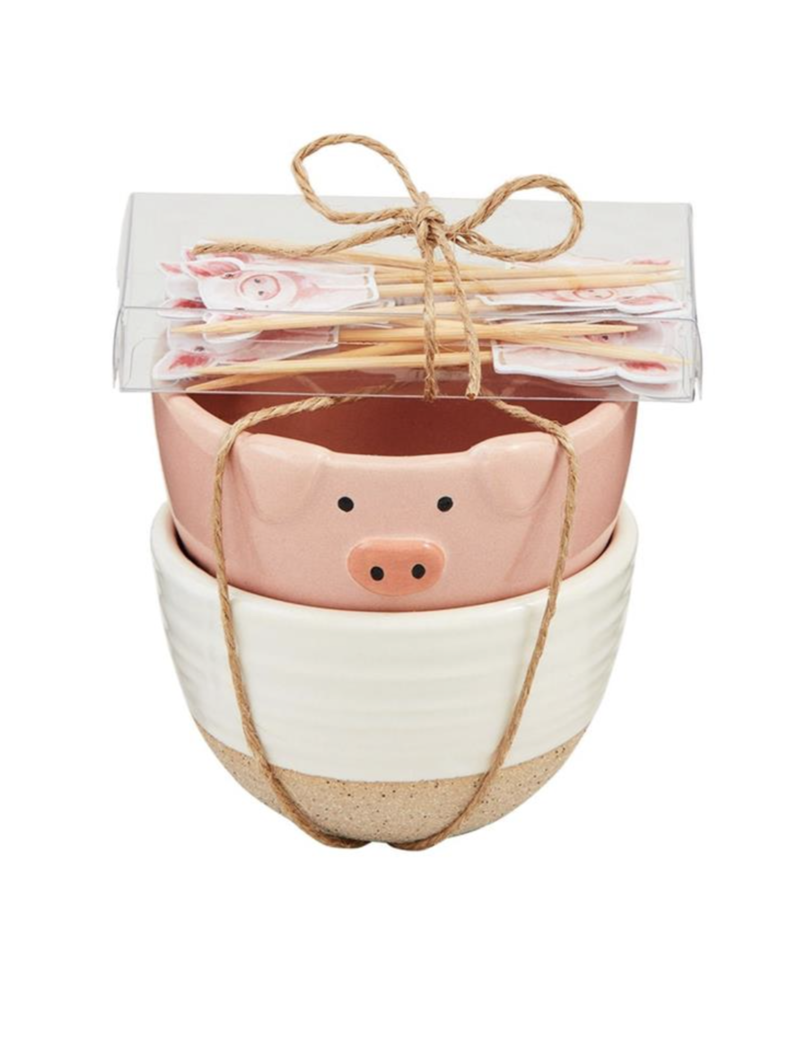 Mudpie Pig Farm Bowl & Toothpick Set