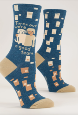 Blue Q We're A Good Team Crew Socks