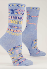 Blue Q Friend Power Crew Socks