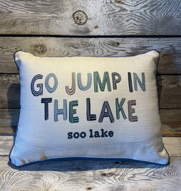 Little Birdie Striped Go Jump in the Lake Pillow - Soo Lake