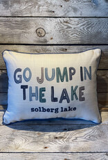 Little Birdie Striped Go Jump in the Lake Pillow - Solberg Lake
