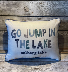 Little Birdie Striped Go Jump in the Lake Pillow - Solberg Lake