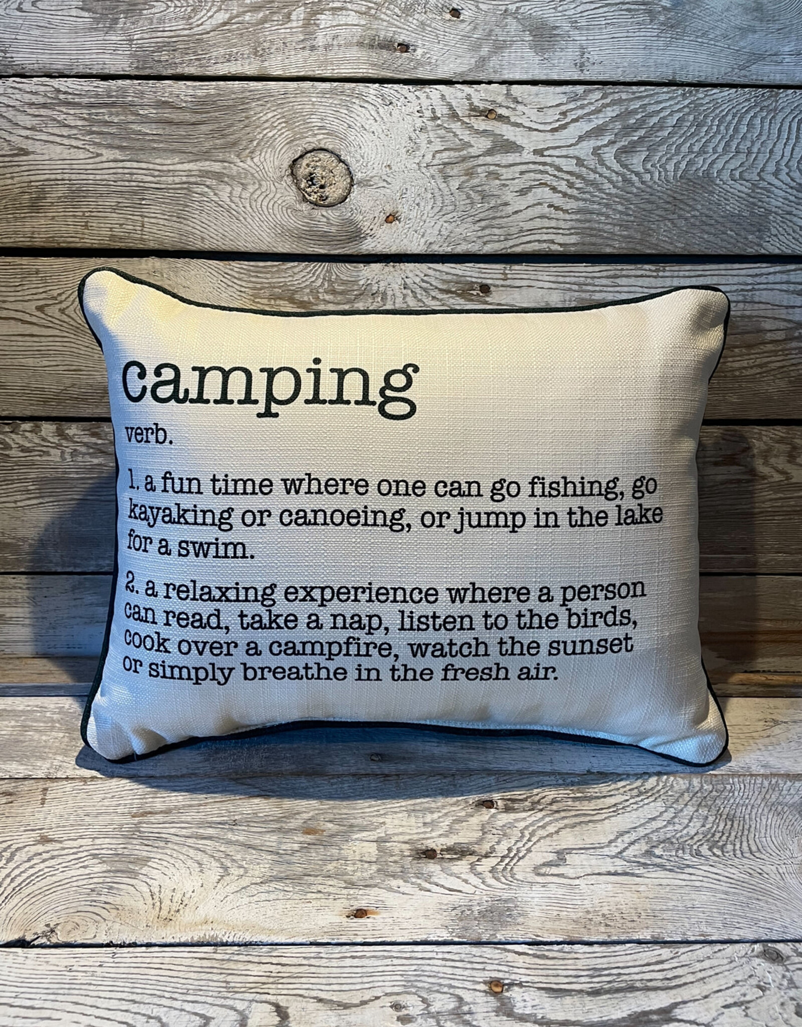 Little Birdie Camping Definition Pillow