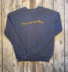 Oat Collective Forever Chasing Sunsets Mineral Crew Sweatshirt - Vintage Denim