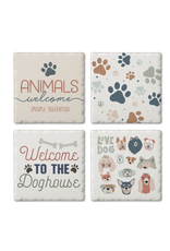 Highland Home Coaster Set 4 pk - Dogs Welcome