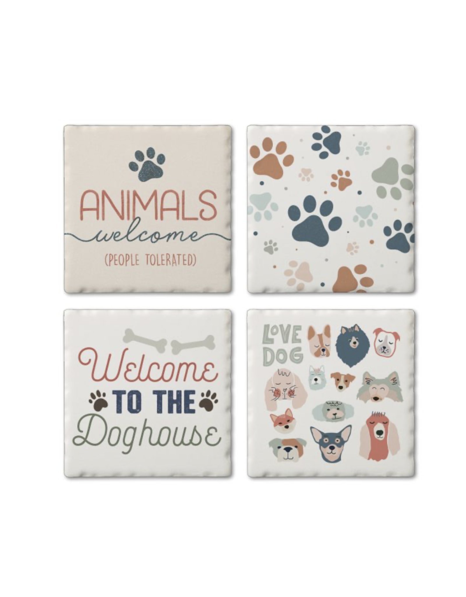 Highland Home Coaster Set 4 pk - Dogs Welcome