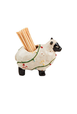 Mudpie Christmas Farm Animal Toothpick Caddy Set - Sheep